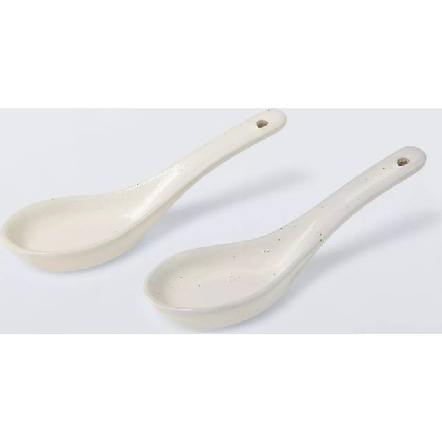 John Lewis Stoneware Soup Spoons, Set of 2, Grey
