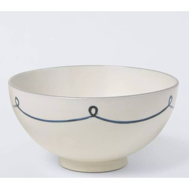 John Lewis Hand Painted Loop Stoneware Ramen Bowl, 16.5cm, Blue/Multi