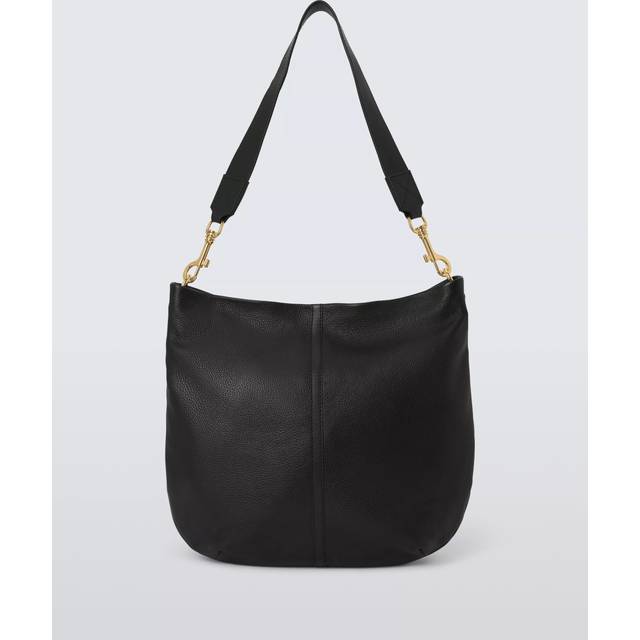 John Lewis Leather Oversized Scoop Shoulder Bag, Black