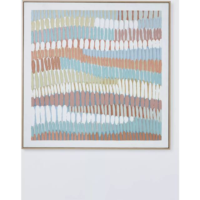 John Lewis 'Dash Texture' Framed Hand Painted 3D Canvas, 90 x 90cm, Cream