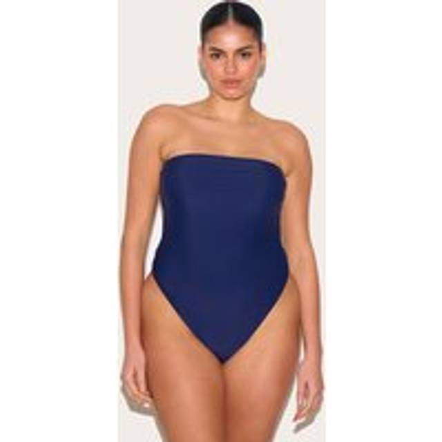 Plus Navy Strapless Swimsuit, Blue - 16