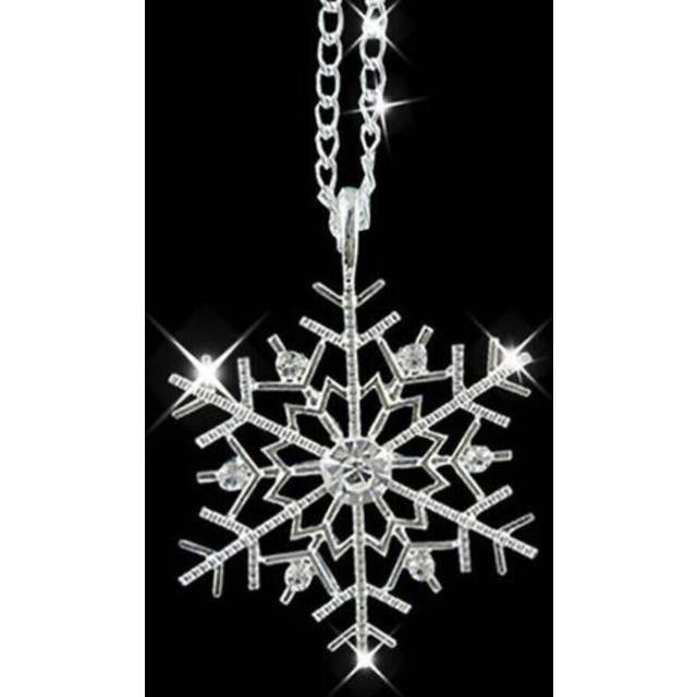 Frozen Snowflake Pendant Chain Necklace