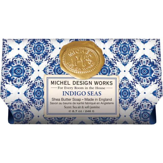 Michel Design Works Soap Bar  Indigo Seas Large  Beautiful Design  Triple-milled