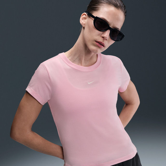 Nike Sportswear Chill Knit Women's T-shirt - Pink - Modal/Cotton/Elastane - M (UK 12&#x2013;14)