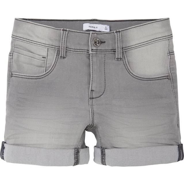 NAME IT Flicka jeansshorts slim fit, Medium grå denim