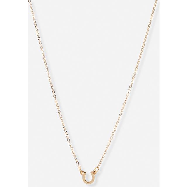 Guldfärgat halsband, hästsko, 43+7cm