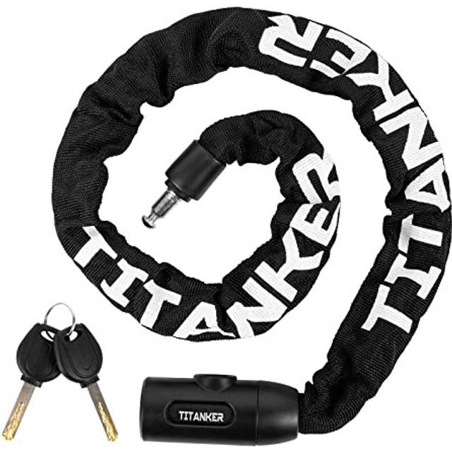 Titanker Bike Chain Lock, Heavy Duty Bicycle Lock, High Security Cycling Locks with 2 Keys, Anti-Theft Lock Chain for Bike Motorcycle, Bicycle, Door,