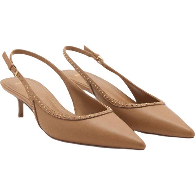 MANGO Shoes. - Yate Dam Stl. 35 Slingbacks Från Magasin - Medium Brown (35)