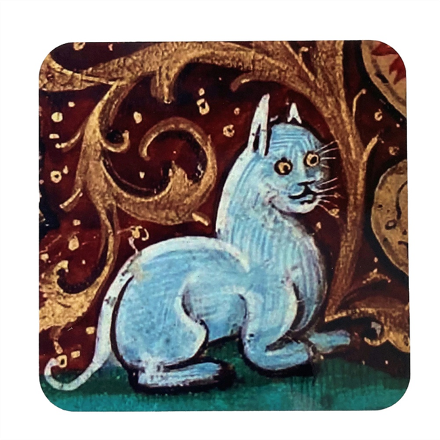 Medieval Cat Coasters for Drink Set Pattern Round Coasters, A