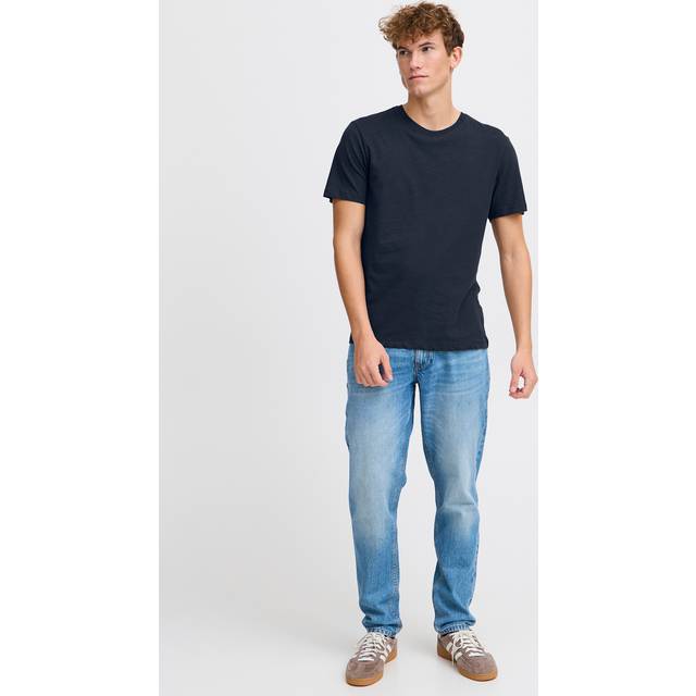 Casual Friday Tom Linen Blend Regular Fit Short Sleeve T-Shirt, Dark Navy