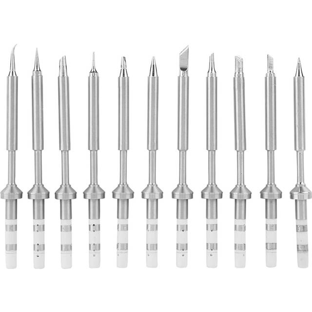 Mini Stainless Steel Soldering Iron Tips Replacement for TS100 Soldering Iron (11Pcs Set)