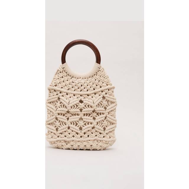 Phase Eight Macrame Bucket Bag, White