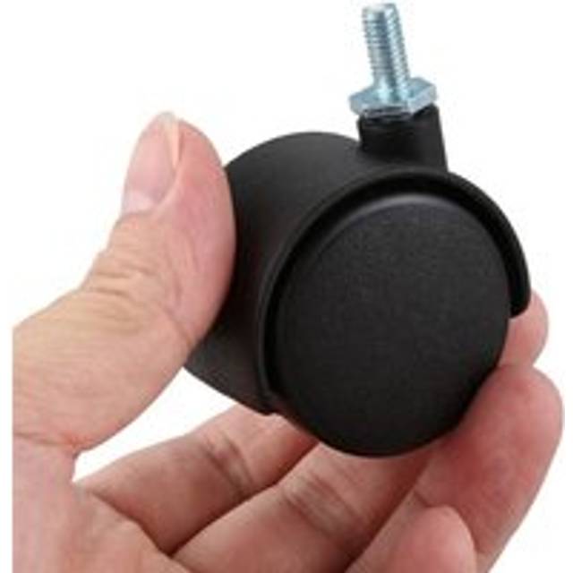 Tlily - 6mm Threaded Stem 40mm Dual Wheel Rotatable Caster Black