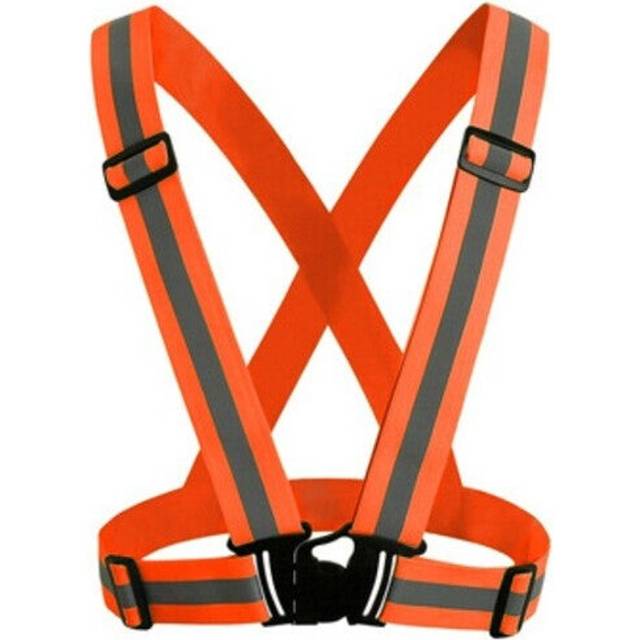 (Standard, 2) Reflective Vest With High Visibility Bands Tape Orange