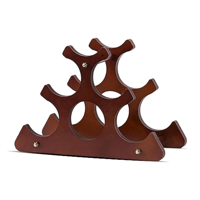 Wood Wine Rack Freestanding Wine Rack, 6 Bottles Countertop Stand Wine Storage Holde Organizer for Countertop, Table Top