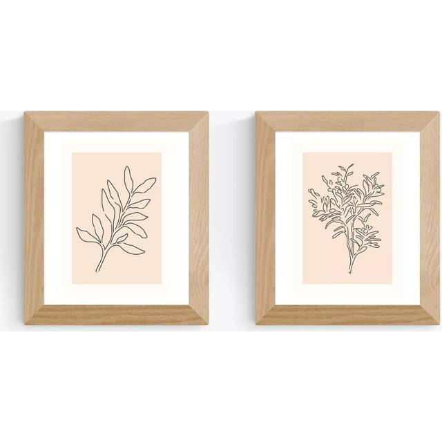 EAST END PRINTS Violet Studio 'Soft Leaves I & II' Framed Print, Set of 2