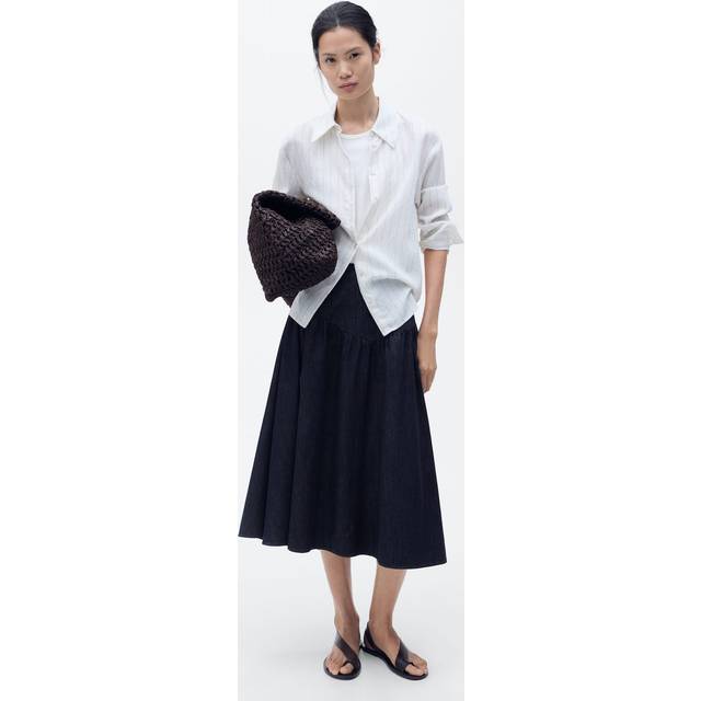 Flared denim skirt open blue - Woman - S - MANGO - Open Blue