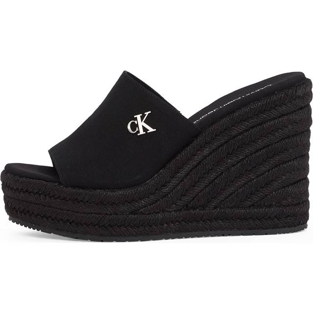 Calvin Klein Jeans Espadrille Sandaler Med Kilehæl - Sort