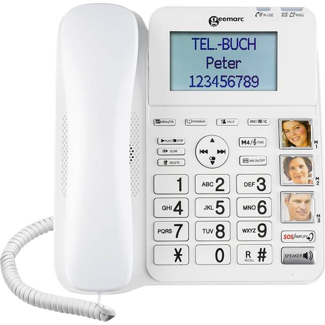 Geemarc Senior Amplified Phone 50db With Large Buttons - Geemarc Cl595, White