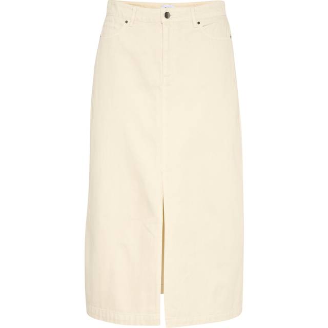 Saint Tropez Ilu Dyed Denim Skirt, Cream