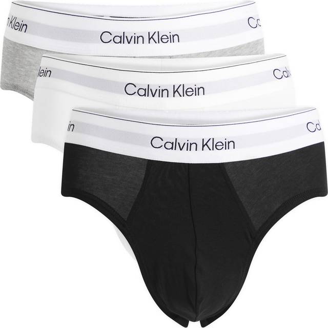 Calvin Klein Men's 3-Pack Icon Cotton Stretch Men's Briefs, Black/White/Grey - Size: 42/43/32