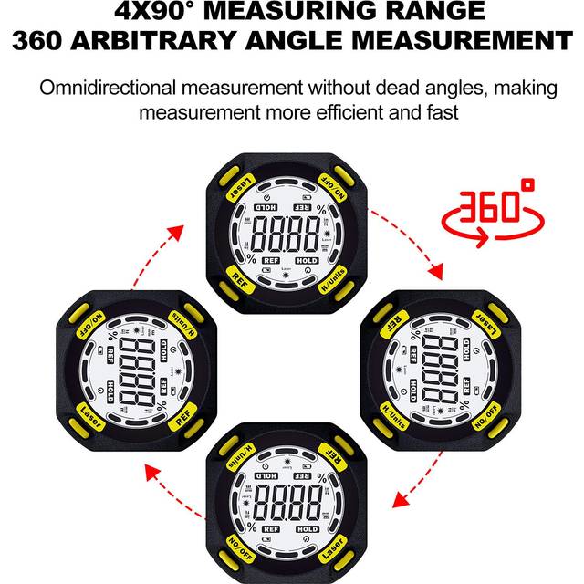RM081 Laser Goniometer Rechargeable Digital Inclinometer Multifunctional Laser Level Box Dipmeter black