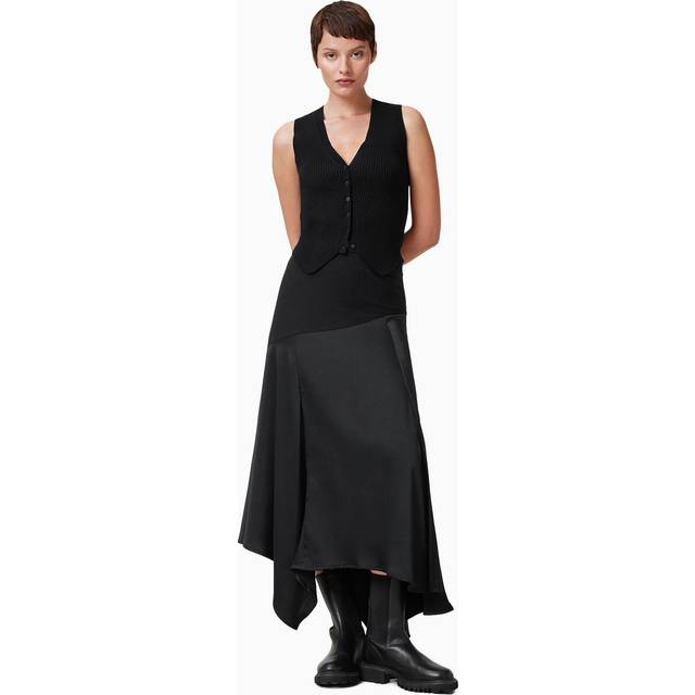 AllSaints Pia Satin Skirt, Black