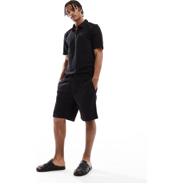 Jack & Jones Men's Black Oversized Jogger Shorts New Look - M