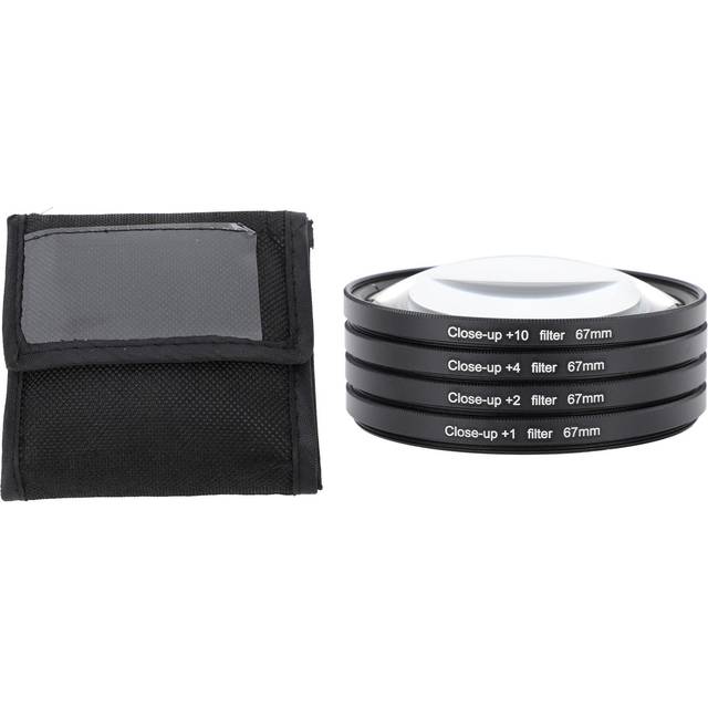 Close Up Filter Kit 4 in 1 +1 +2 +4 +10 Macro Lens Filter Optical Glass with Storage Pouch Camera 67mm
