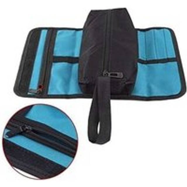 Tool Bag, Small Roll Up Tool Bag, Canvas Tool Bag, Storage Bag with Zipper and Buckle for Electrician, Plumber, Mechanic