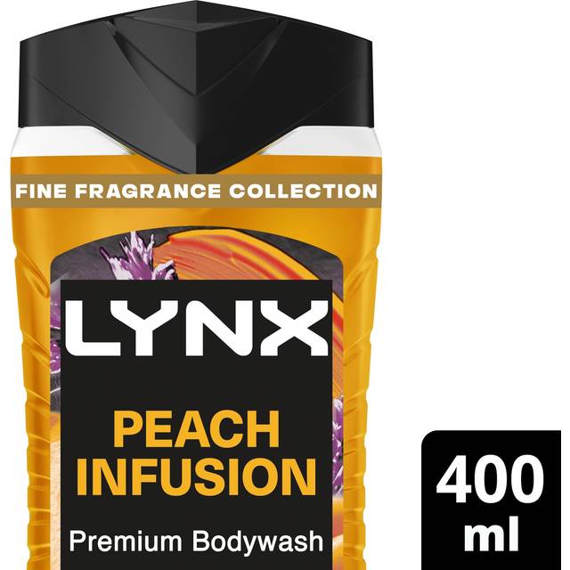 Lynx Peach Infusion Shower Gel Body Wash For Men 400ml