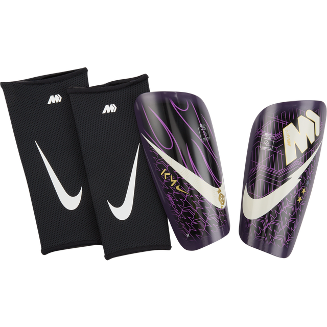 Nike Adults Mbappe Mercurial Lite Shinguard in Purple/Black | XS