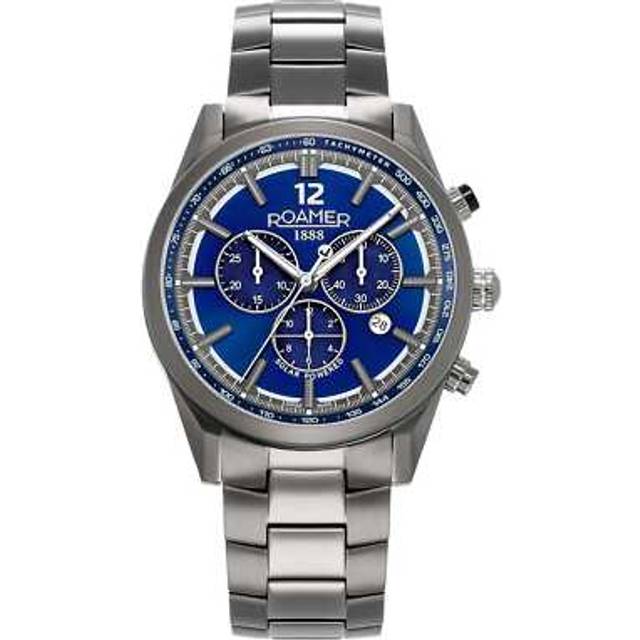 Roamer 973981 44 45 20 helios power titanium solar wristwatch