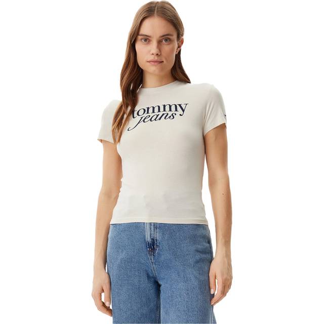T-shirt Tommy Jeans Slim Essential Tee Beige M (M)
