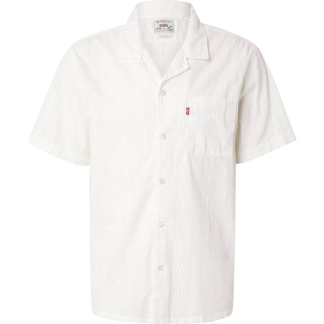 Cotton Muslin Shirt with Short Sleeves - White - L