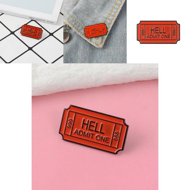 Contemporary Red Postal Stamp Brooch Pin Crafted In Alloy Perfect For Unique Fashion Statements