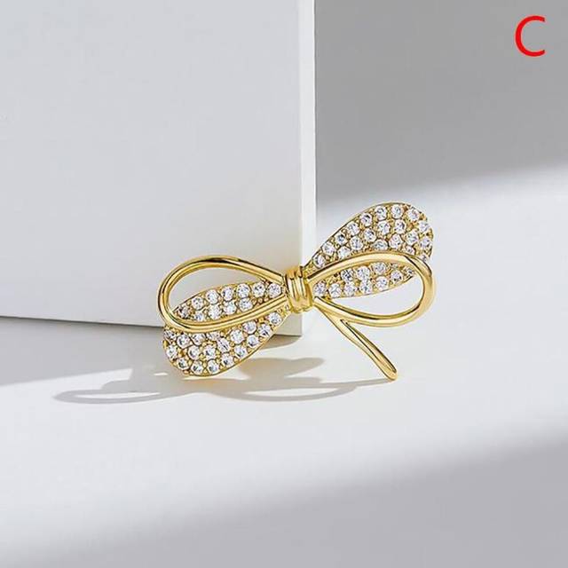 (2.46x1.53cm) Bowknot Sunflower Rhinestone Crystal Brooch Wedding Dress Up Bouquet Corsage