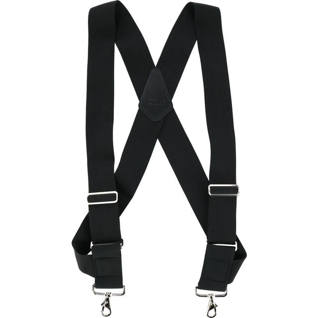 CTM Men's Elastic Side Clip Metal Swivel Hook Trucker Suspenders - - Black (one size)
