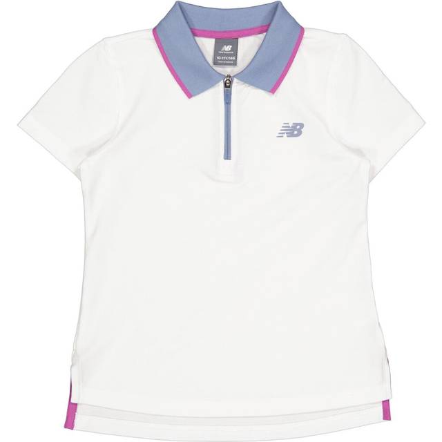 New Balance Kids' Cotton Tennis Quarter-Zip Polo Shirt, Bright White