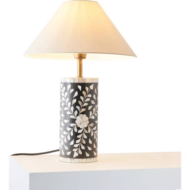 John Lewis Mendhi Mother of Pearl Table Lamp, Black