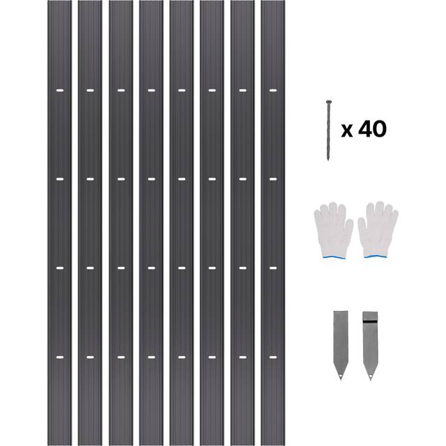 Metal Landscape Edging, 8 Packs 72 in Rust-Resistant Aluminum Alloy Landscape Edging, Bendable Garden Edging Border, Heavy Duty Lawn Edging Fence for