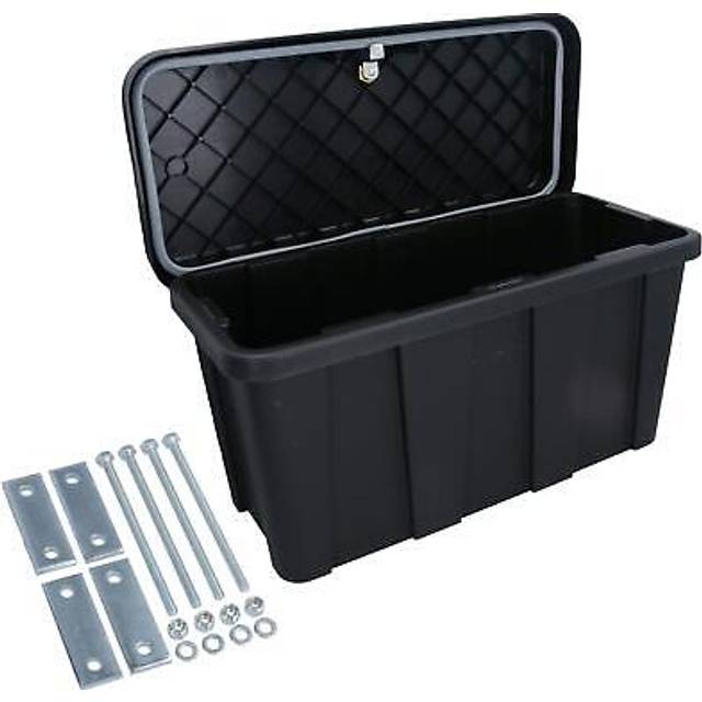 Small trailer plastic lockable tool box chest storage + a-frame fixing kit