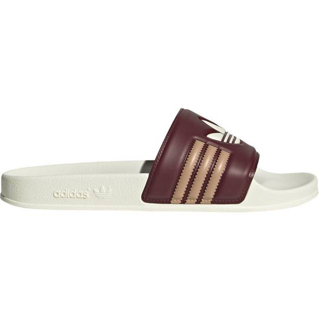 Adilette Slides - Shadow Red / Cream White / Warm Sandstone - 4