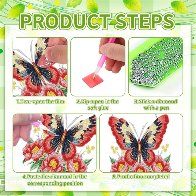 , Double Sided 5D Butterfly Ornament, B