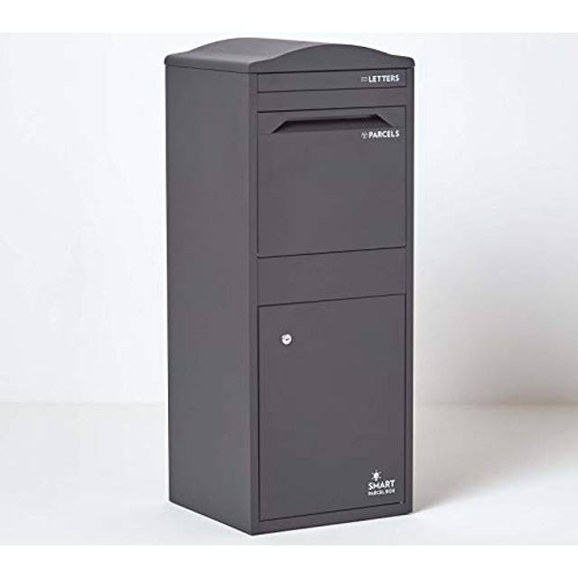 Homescapes Large Curved Top Front Access Dark Grey SMART PARCEL BOX™