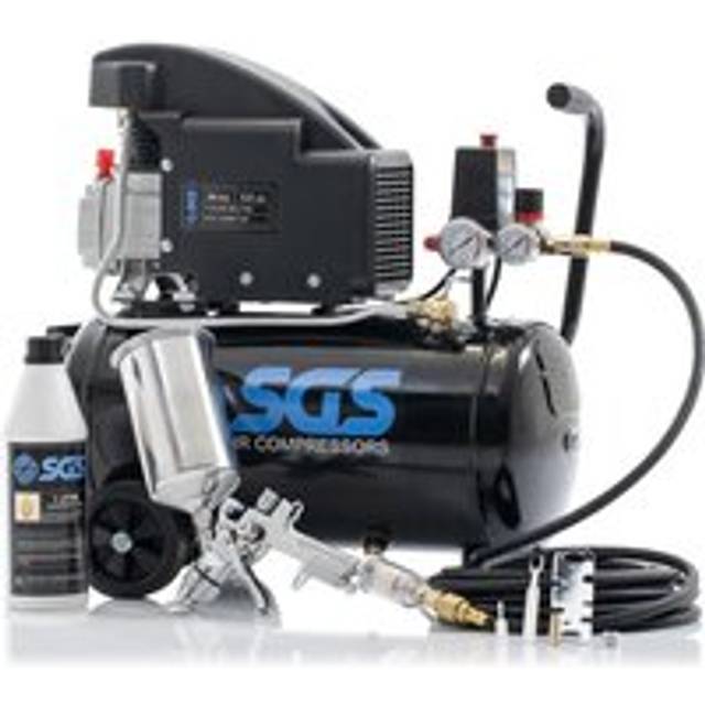 SGS 24 Litre Direct Drive Air Compressor & Spray Gun Kit - 5.5 CFM 1.5 HP