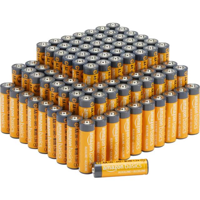 Amazon Basics AA 1.5 Volt Performance Alkaline Batteries, 100-Pack (Appearance may vary)
