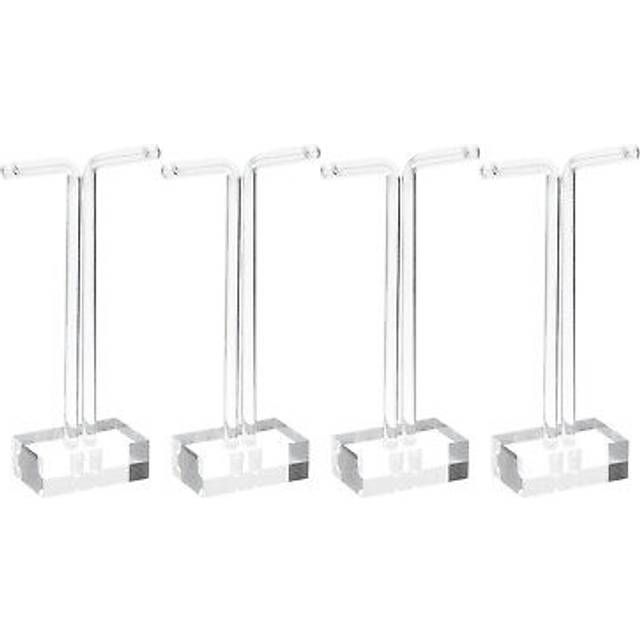 4pcs 5" height acrylic t bar earring display stand jewelry storage rack, clear