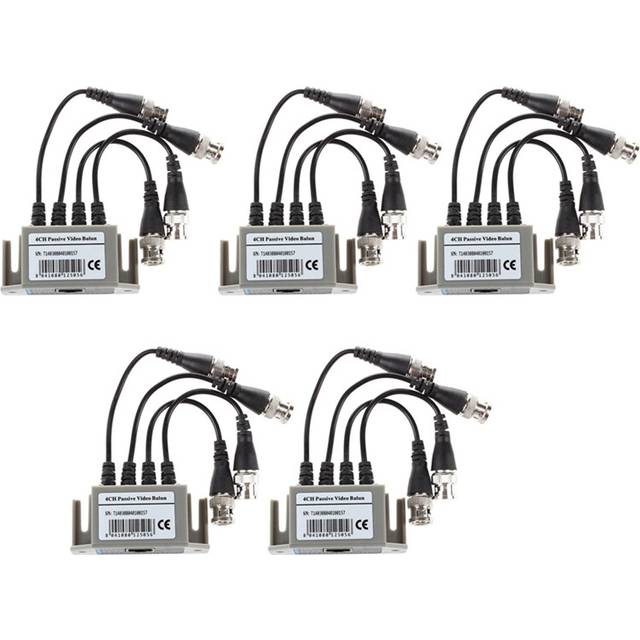 5X 4-Channel Video Balun BNC UTP CAT5 Transmitter for CCTV/ Surveillance Camera Trend
