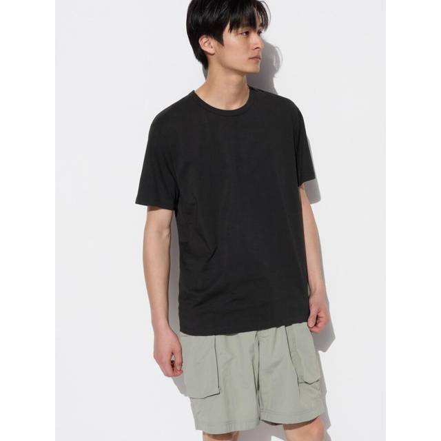 (09 BLACK/XL) Uniqlo Japan Airism Cotton Crew Neck T Shirt  Short Sleeve
